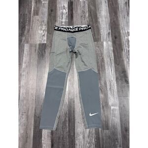 Size Large - Nike Pro Dri-Fit Boys Tights DM8530-091 "Carbon Heather"